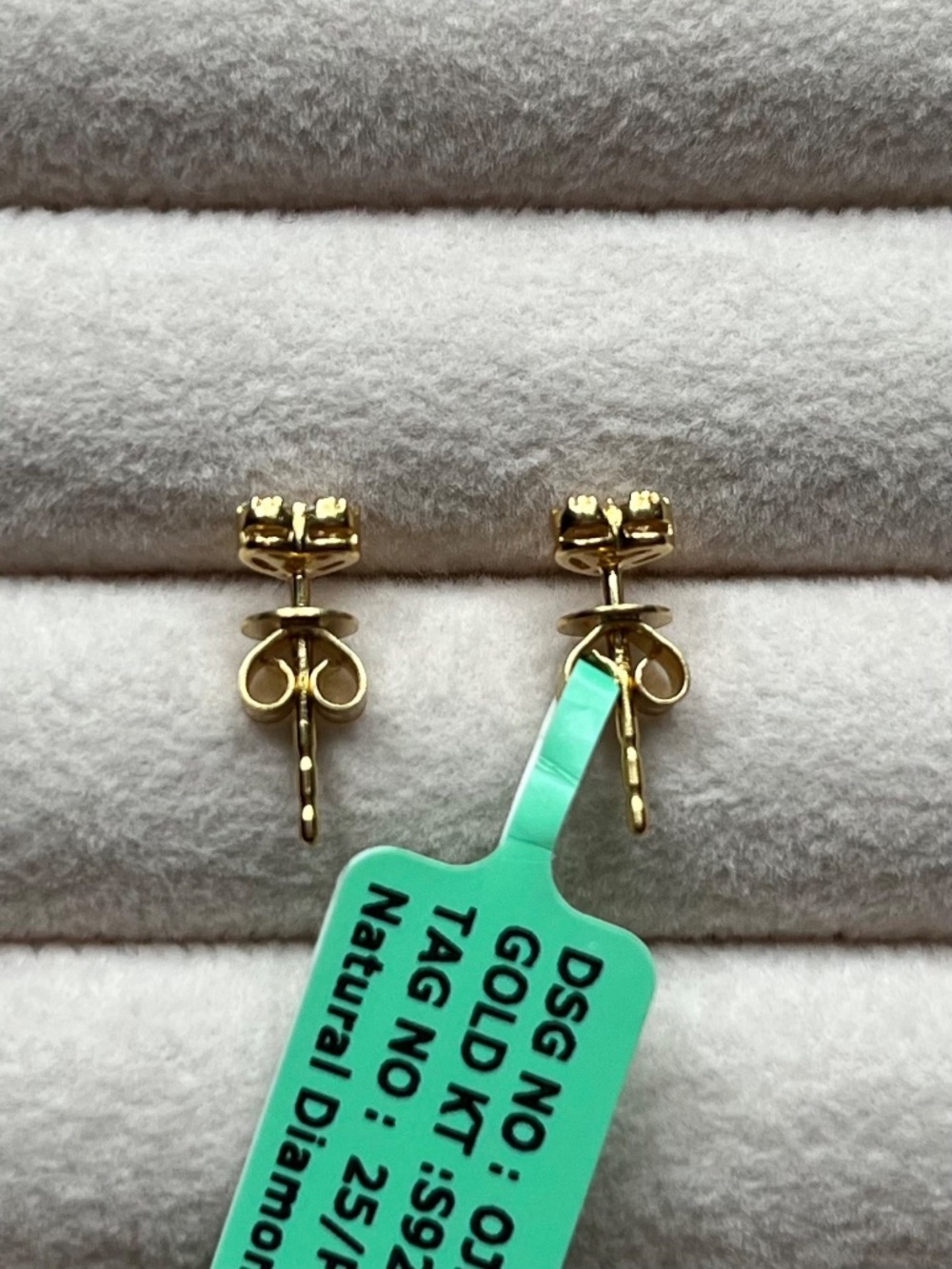 E050 | Natural Diamond Petite Heart Studs - Picture 3 of 6